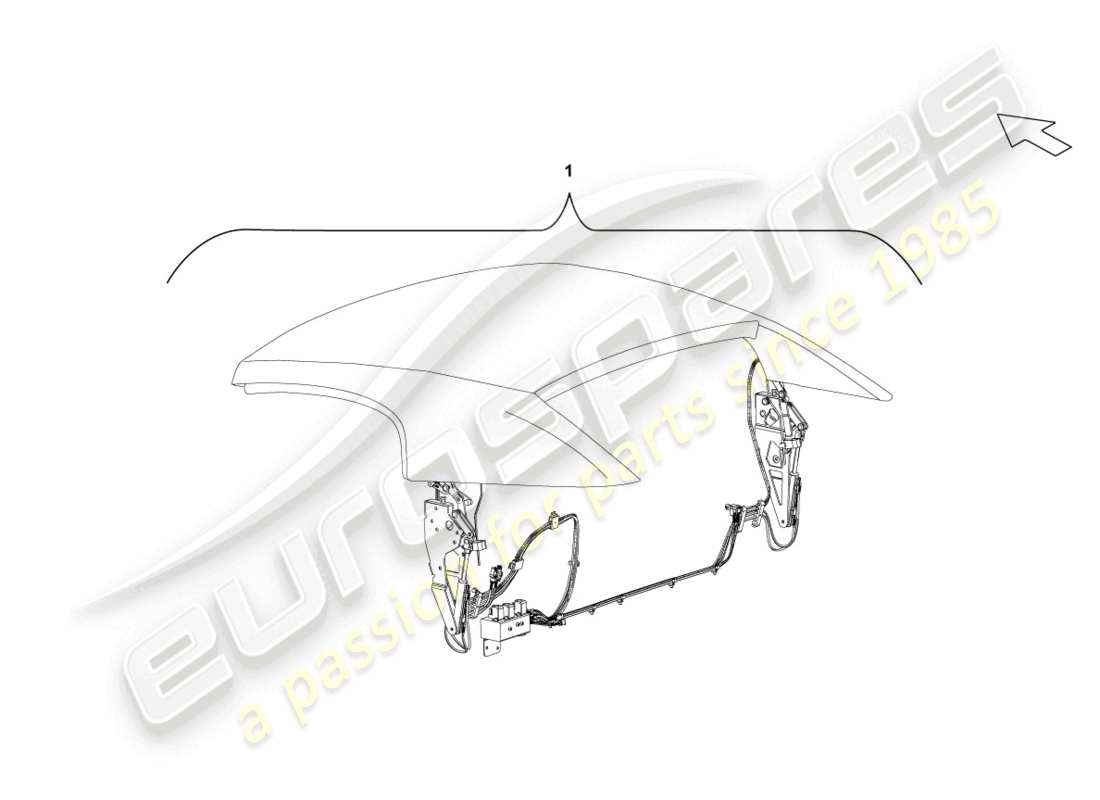 lamborghini gallardo spyder (2006) diagrama de piezas del techo cabrio