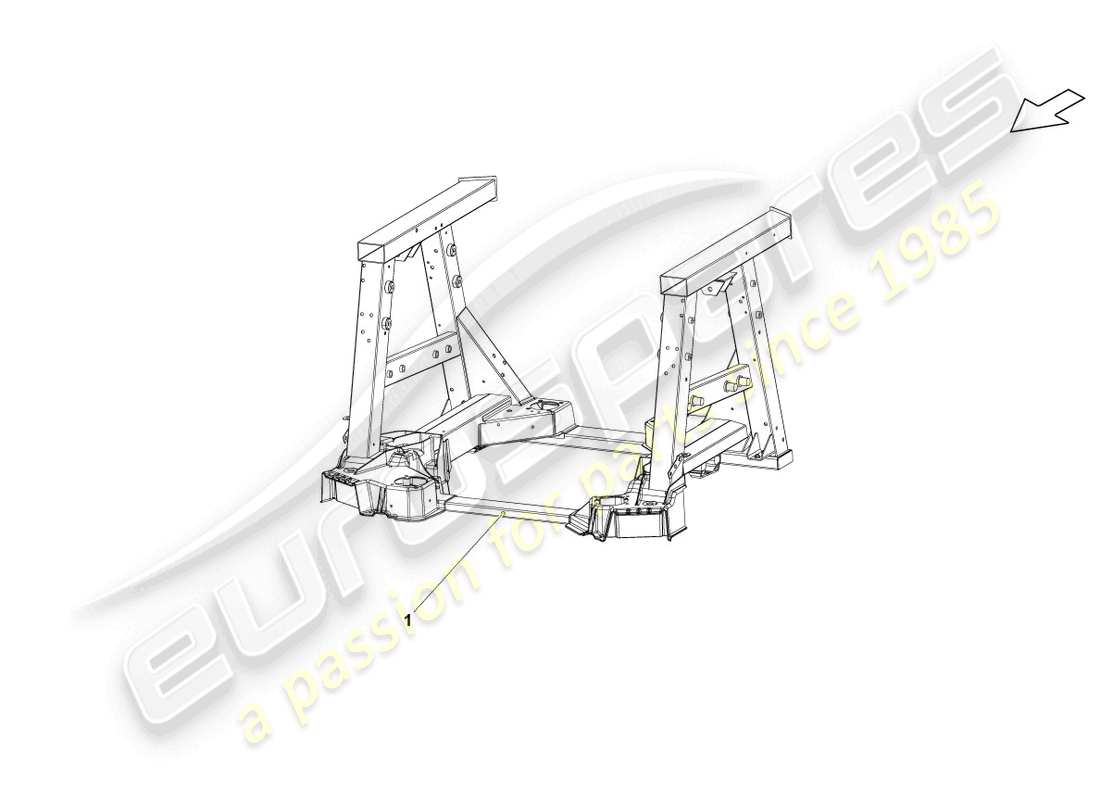 lamborghini gallardo spyder (2006) diagrama de pieza trasero del marco