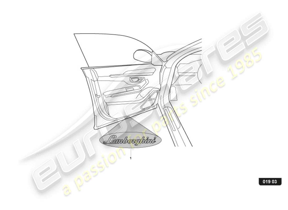 lamborghini urus performante (accessories) diagrama de piezas del sistema de iluminación