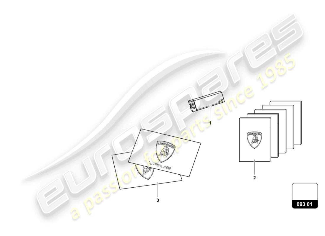lamborghini urus performante (accessories) diagrama de pieza material auxiliar 'marketing'
