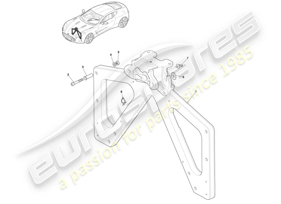 aston martin one-77 (2011) placa transversal frontal diagrama de piezas