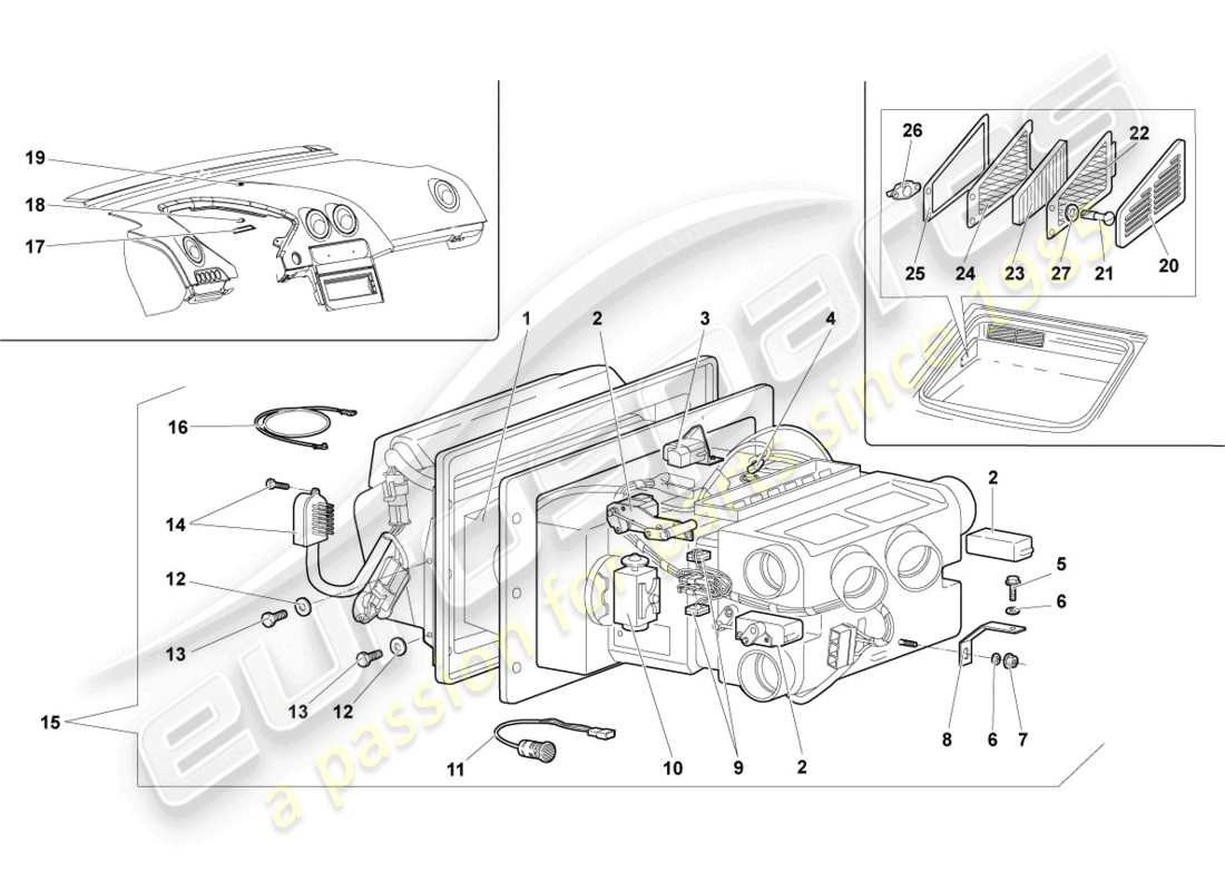 lamborghini lp640 coupe (2009) diagrama de piezas de aire acondicionado