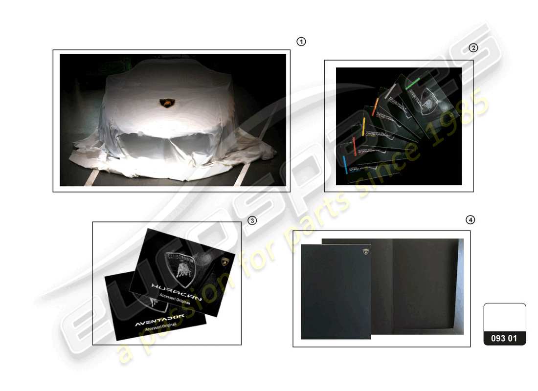 lamborghini huracan sto (accessories) diagrama de piezas del material auxiliar