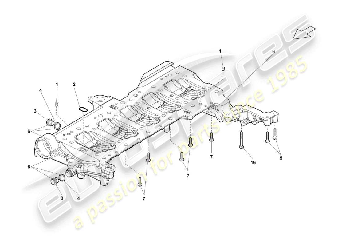 lamborghini lp560-4 spider (2012) cárter de aceite del motor diagrama de piezas