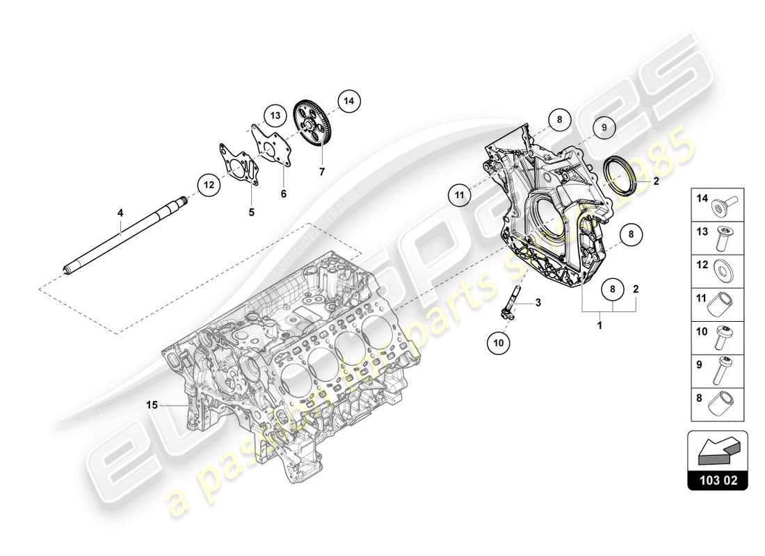 lamborghini urus (2020) cárter de aceite diagrama de piezas