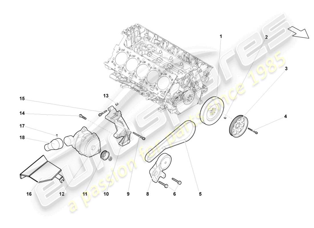 lamborghini gallardo spyder (2006) diagrama de piezas del alternador