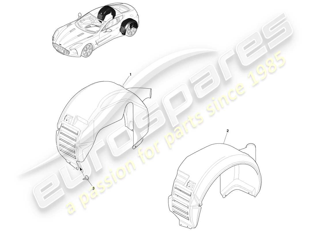 aston martin one-77 (2011) pasos de rueda trasera diagrama de piezas
