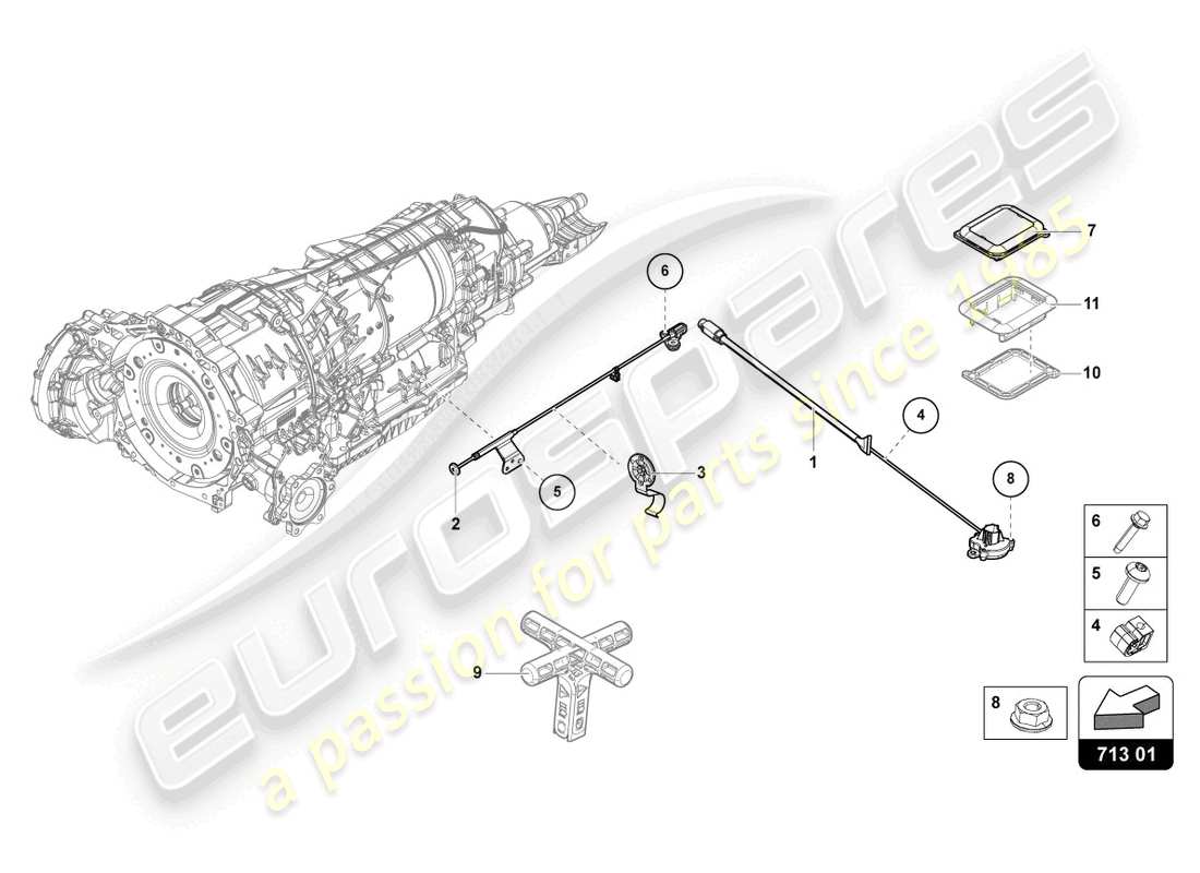 lamborghini urus (2020) mecanismo selector diagrama de piezas