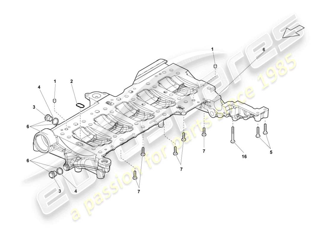 lamborghini lp560-4 coupe (2011) diagrama de piezas del cárter de aceite del motor