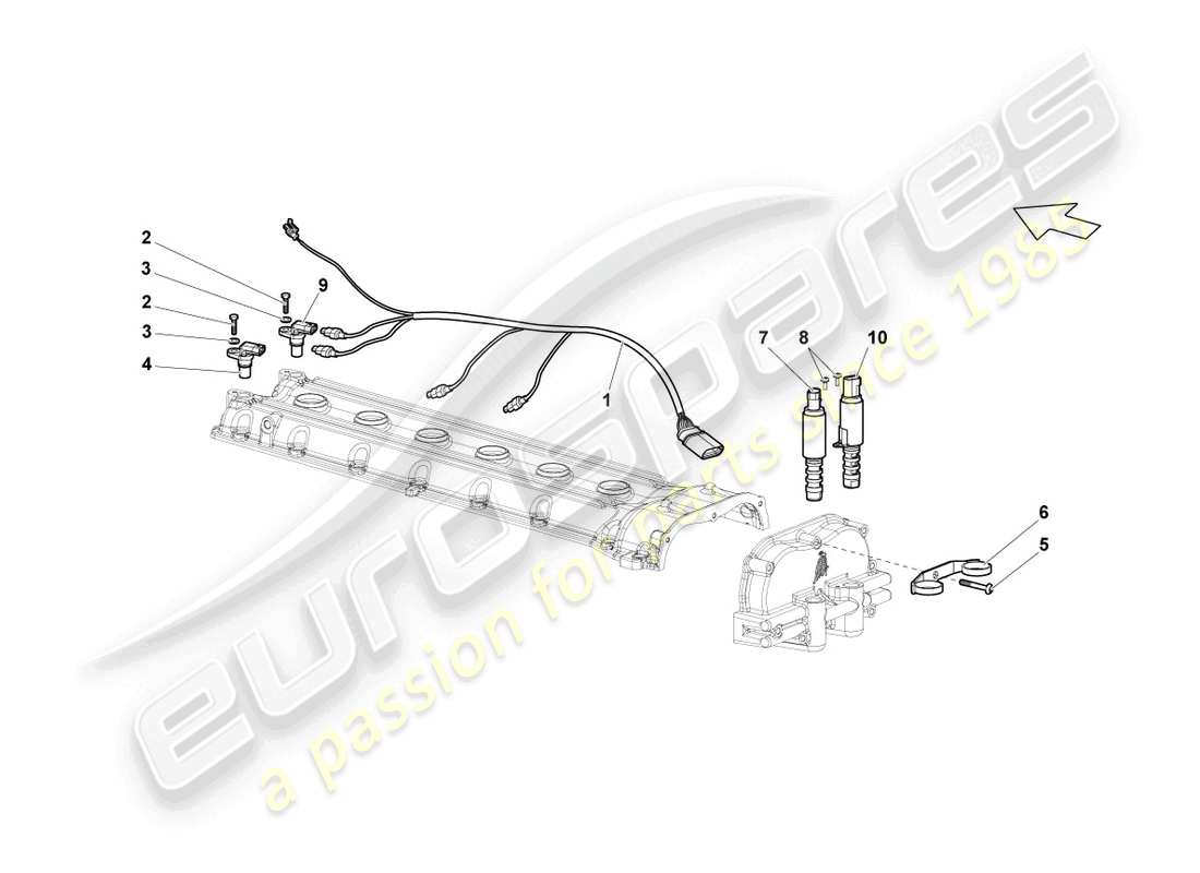 lamborghini lp640 coupe (2009) diagrama de pieza del transmisor de impulso izquierdo