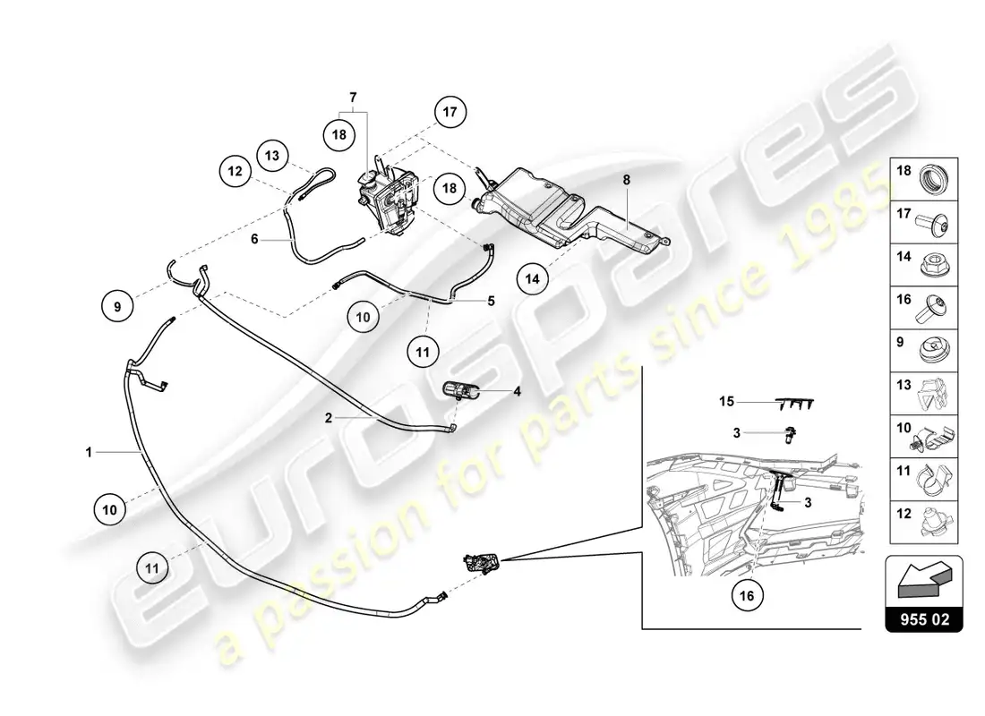 lamborghini lp610-4 coupe (2018) sistema arandela diagrama de piezas