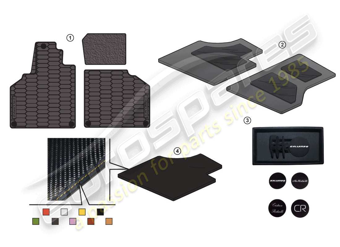 lamborghini lp560-4 coupe (accessories) paquete de renovación diagrama de piezas