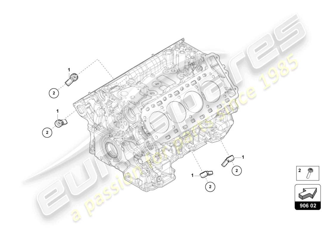lamborghini urus (2021) diagrama de piezas del sensor de detonación