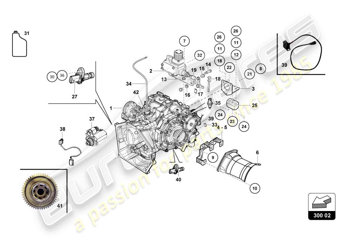 lamborghini 2022 (super trofeo evo 2) diagrama de piezas del engranaje