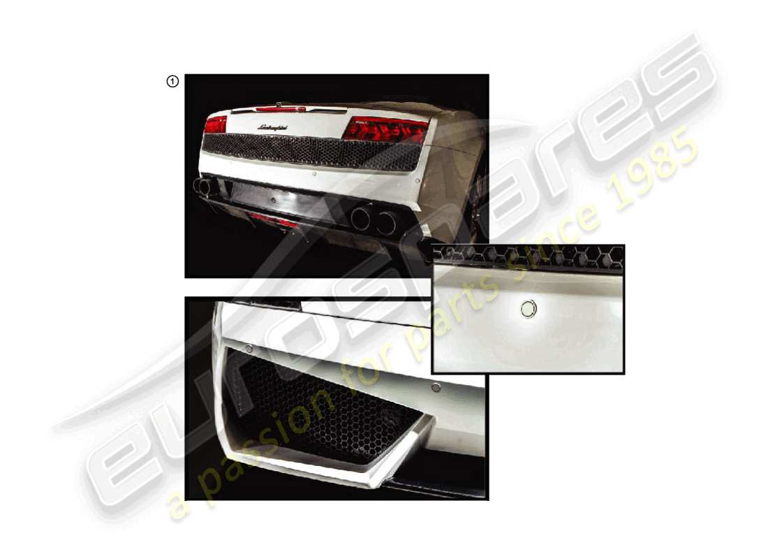 lamborghini lp550-2 spyder (accessories) instalar. kit de asistencia al aparcamiento. diagrama de piezas