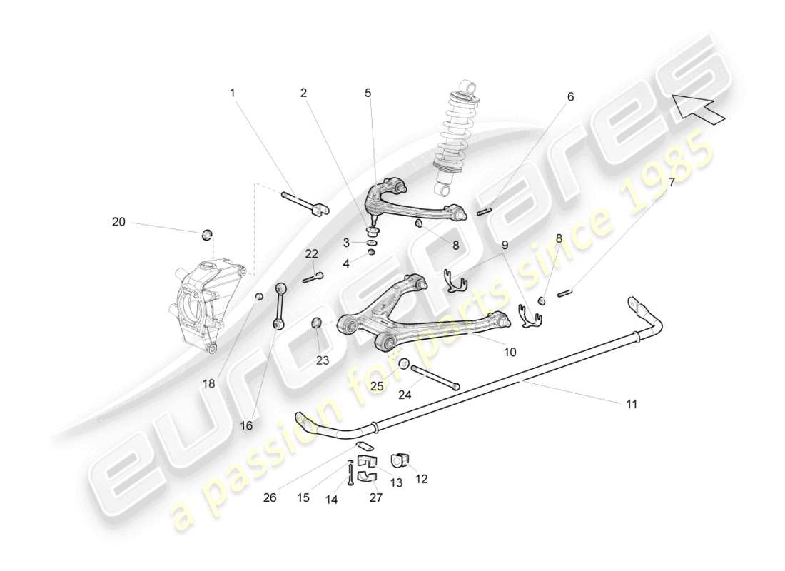 lamborghini gallardo spyder (2007) eje posterior diagrama de piezas