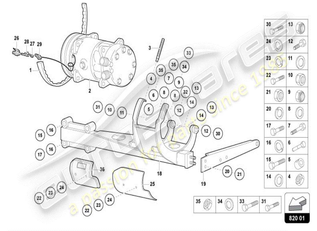 lamborghini diablo vt (1997) sistema de aire acondicionado diagrama de piezas