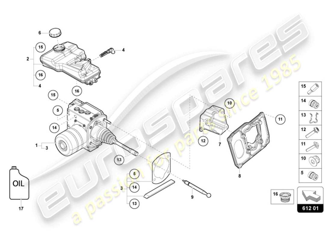lamborghini revuelto coupe (2024) servo freno (electromecánico) diagrama de piezas