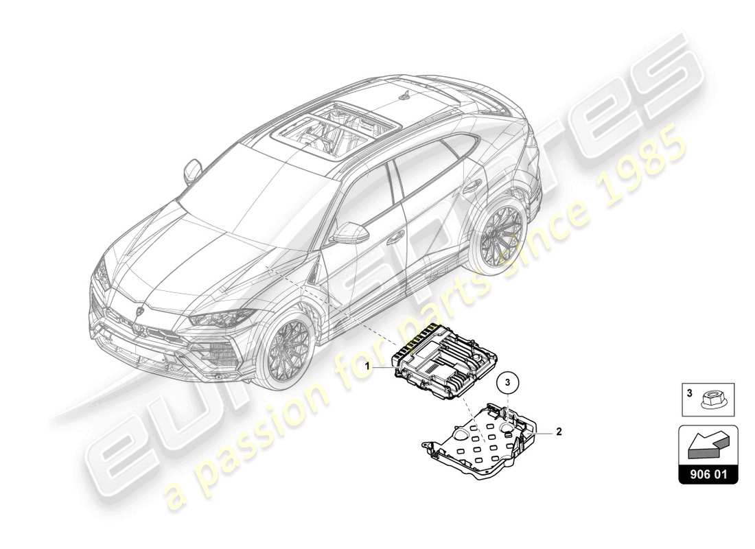 lamborghini urus (2020) control unit for petrol engine part diagram