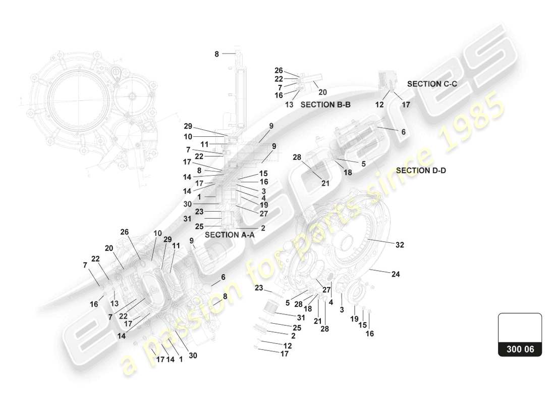 lamborghini super trofeo evo 2 (2022) conjunto, cubierta lateral izquierda diagrama de piezas