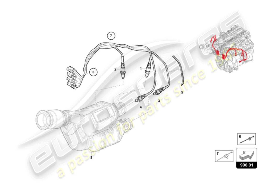 lamborghini revuelto coupe (2024) sonda lambda diagrama de piezas