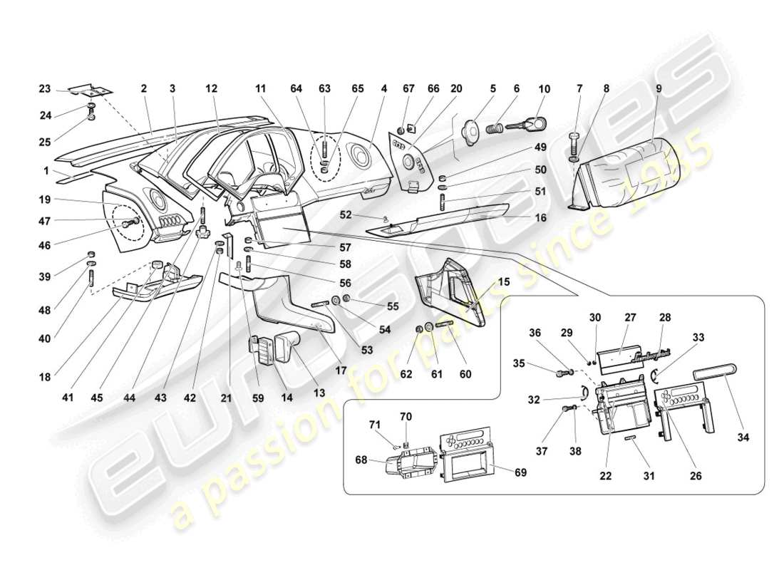 lamborghini reventon diagrama de piezas del tablero