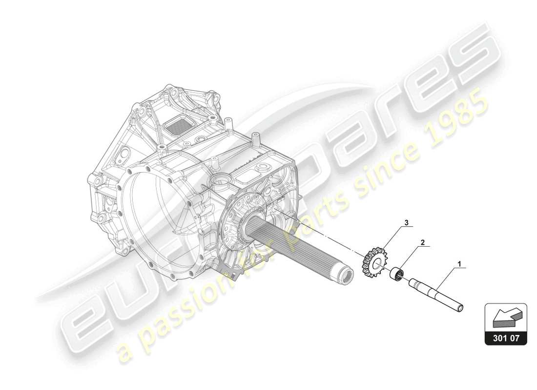 lamborghini gt3 evo (2018) diagrama de piezas de marcha atrás