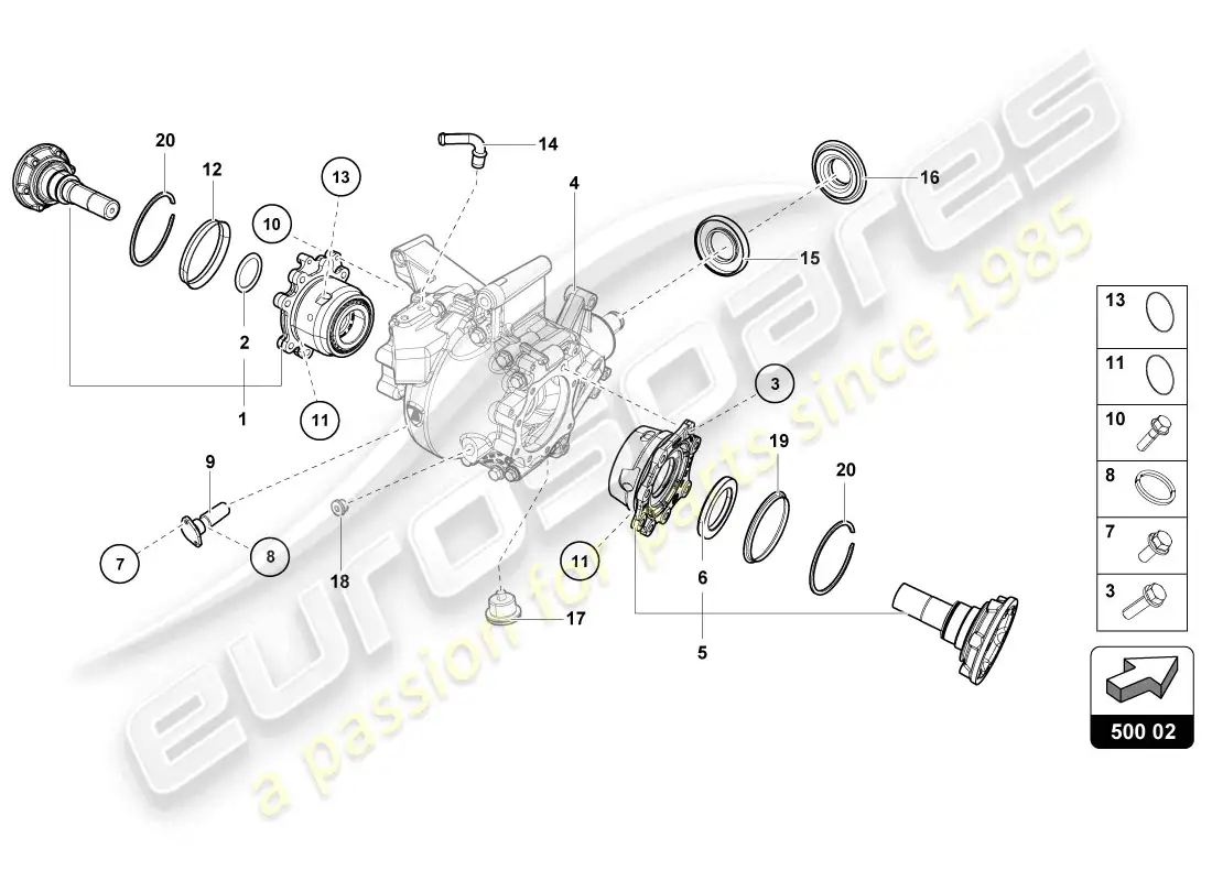 lamborghini lp720-4 coupe 50 (2014) carcasa para diferencial diagrama de pieza
