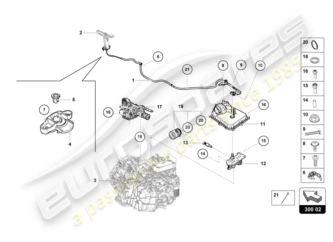 lamborghini lp600-4 zhong coupe (2015) palanca de liberación diagrama de piezas