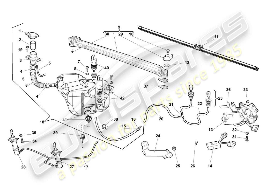 lamborghini reventon diagrama de piezas del limpiaparabrisas