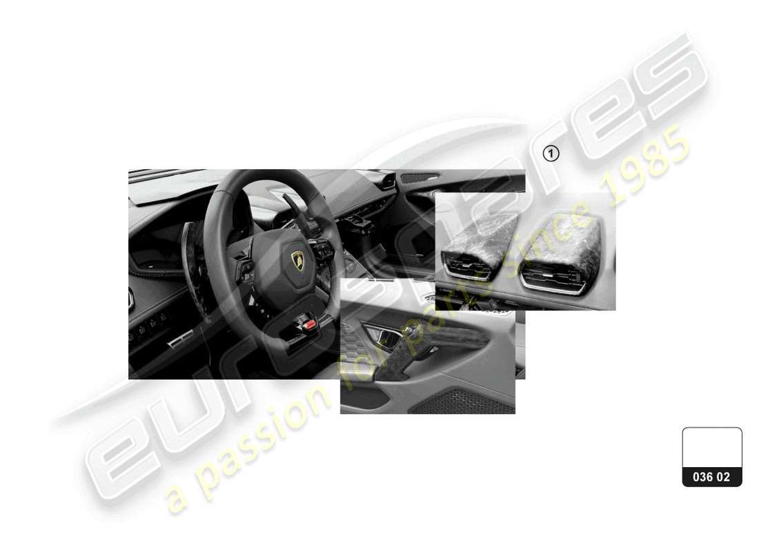 lamborghini huracan tecnica (accessories) diagrama de piezas de decoración interior 'forjada'