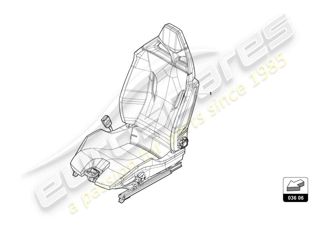 lamborghini huracan tecnica (accessories) diagrama de piezas del asiento deportivo