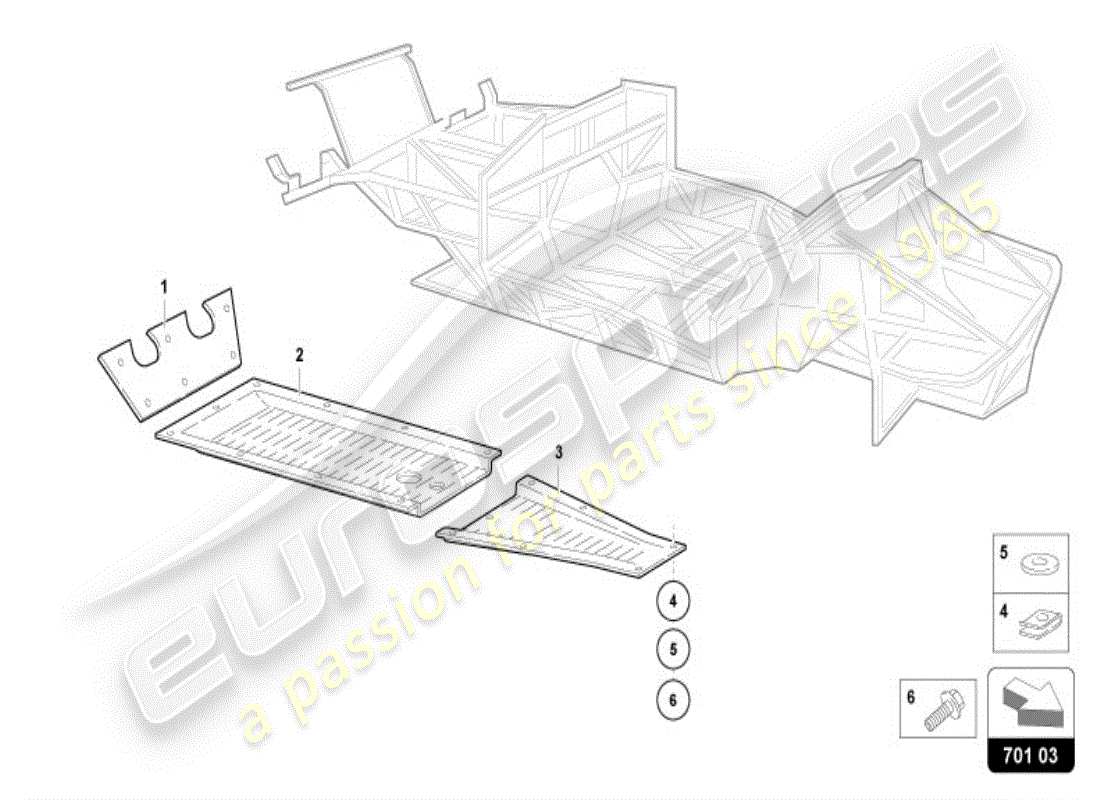 lamborghini diablo vt (1997) marco de adorno parte delantera diagrama de piezas