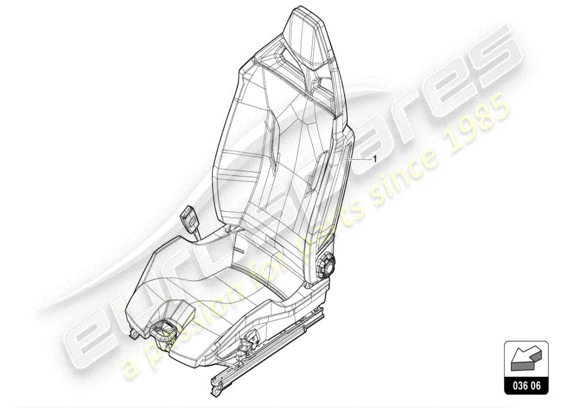 lamborghini huracan lp610-4 coupe (accessories) diagrama de piezas del asiento deportivo