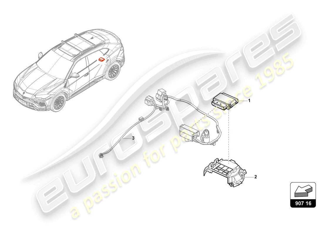 lamborghini urus (2022) unidad de control para bomba de combustible diagrama de piezas