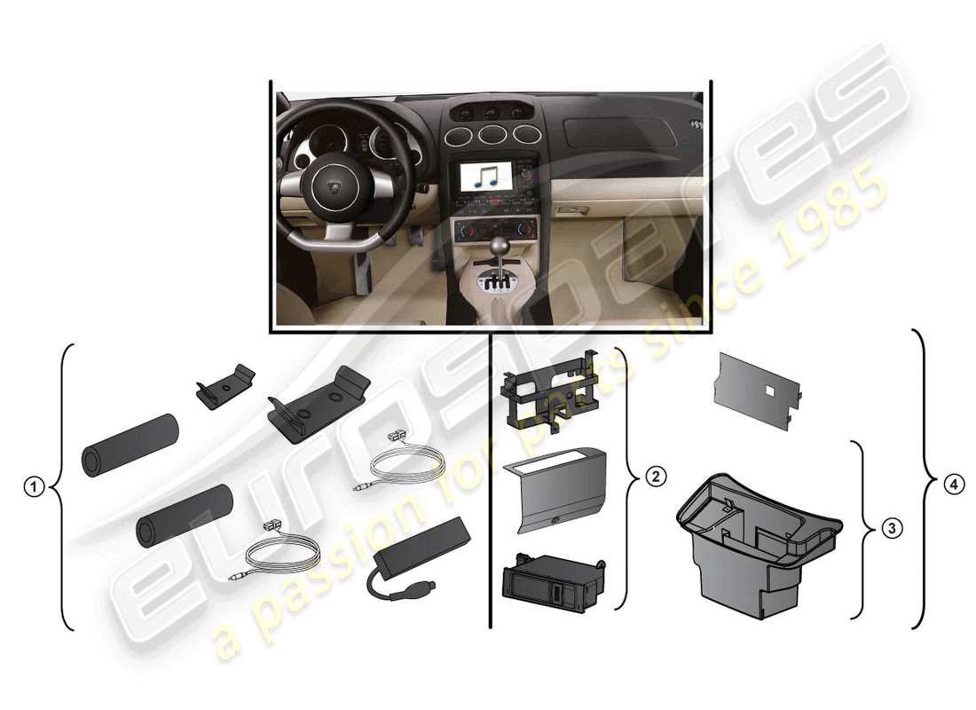 lamborghini gallardo coupe (accessories) kit de actualización diagrama de piezas