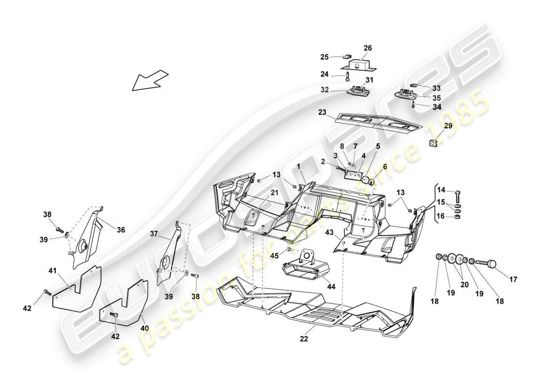 lamborghini reventon parachoques trasero diagrama de piezas