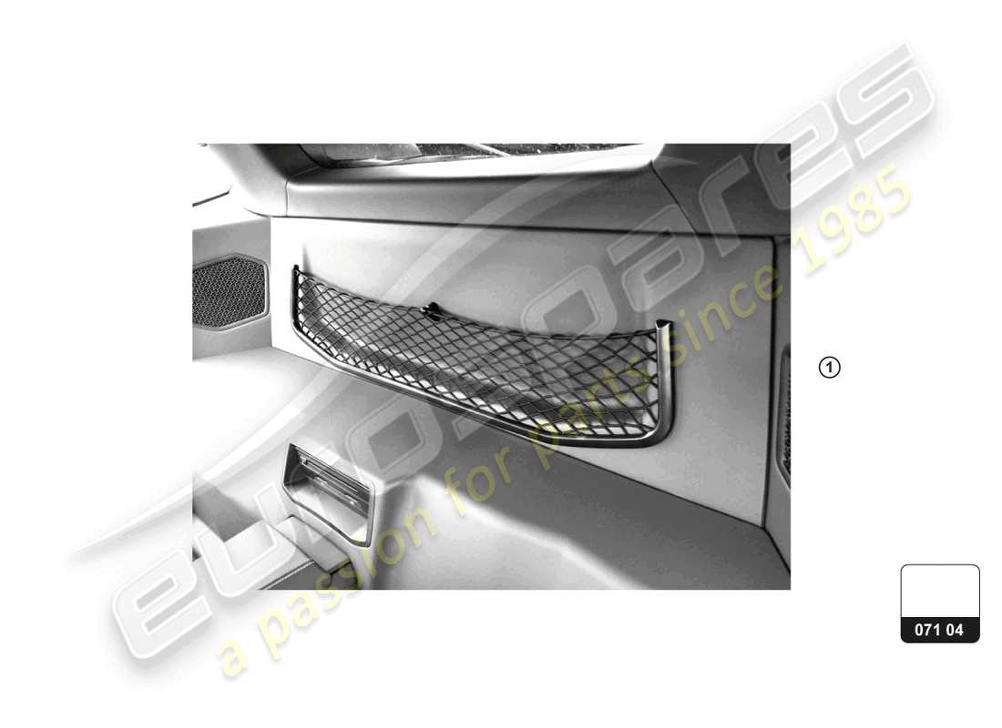 lamborghini huracan sto (accessories) diagrama de piezas del bolsillo de malla