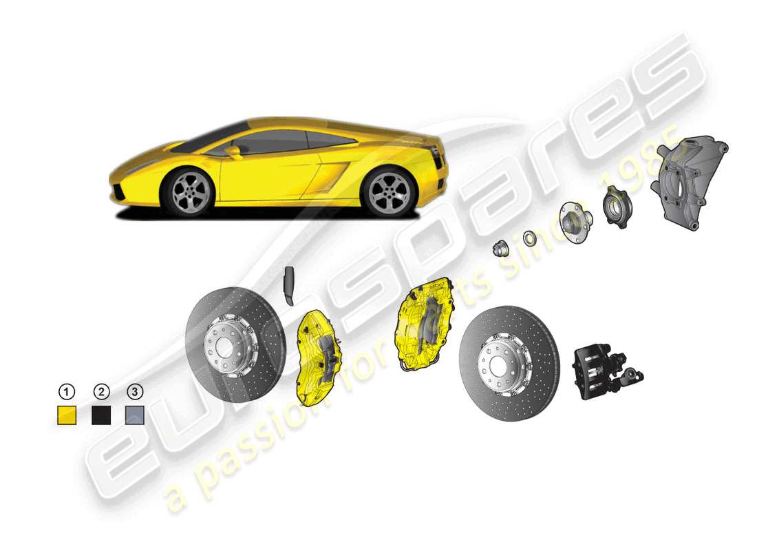 lamborghini superleggera (accessories) kit de retrofit para freno cerámico diagrama de piezas