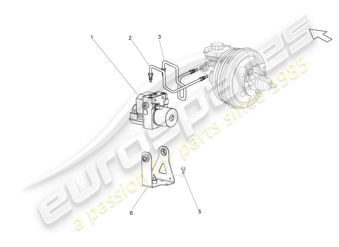 lamborghini gallardo spyder (2006) diagrama de piezas de la unidad abs