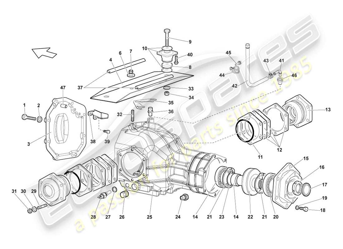 lamborghini reventon carcasa para diferencial diagrama de pieza