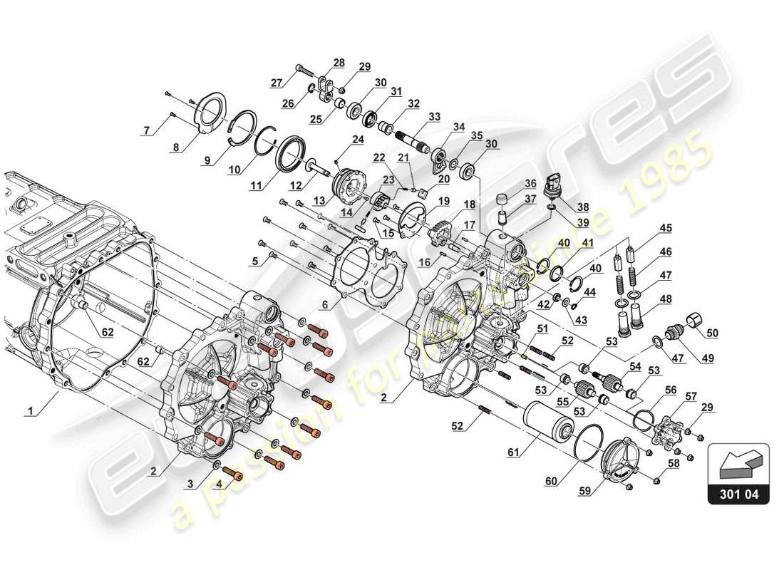 lamborghini 2018 (gt3 evo) diagrama de piezas de la placa extrema