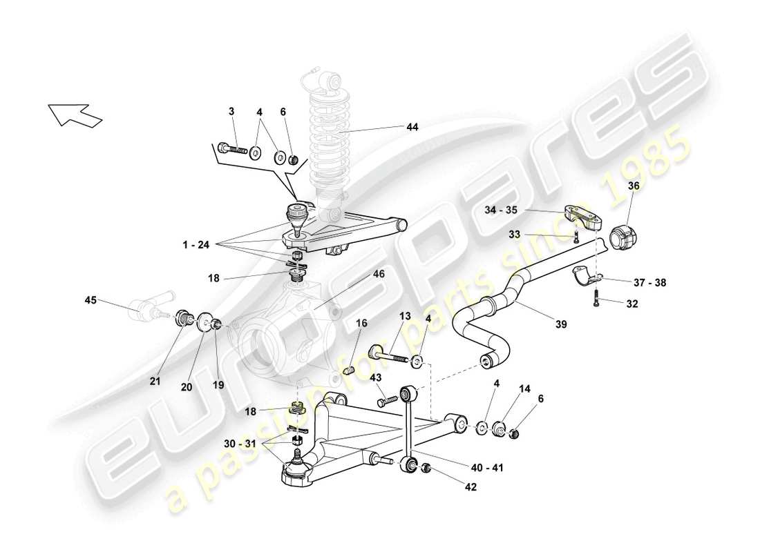 lamborghini reventon diagrama de piezas del wishbone