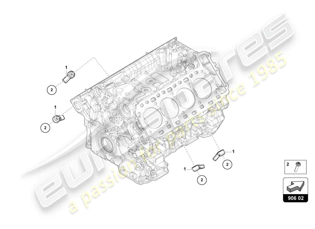 lamborghini urus (2022) diagrama de piezas del sensor de detonación