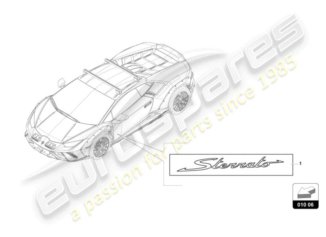 lamborghini sterrato (2024) tiras adhesivas decorativas diagrama de piezas