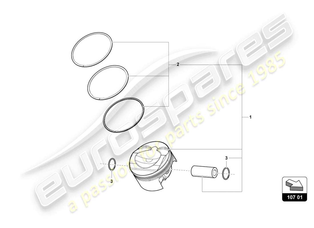 lamborghini urus s (2024) diagrama de pieza pistón completo