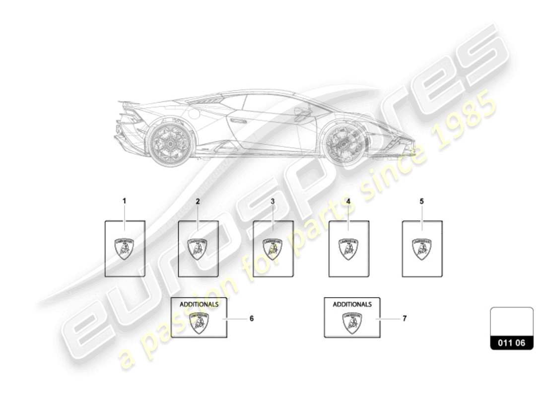 lamborghini tecnica (2023) diagrama de piezas de la billetera del vehículo