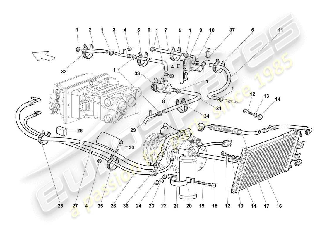 lamborghini reventon diagrama de piezas del condensador de a/c