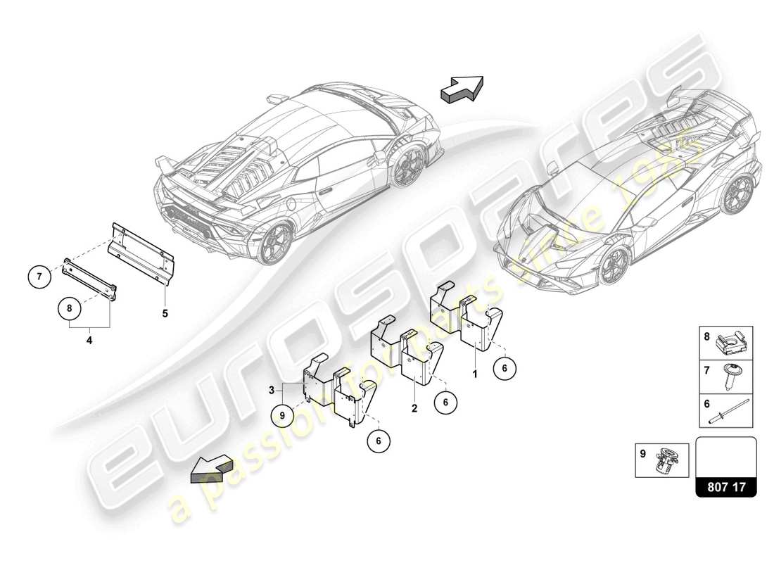 lamborghini 2022 (sto) portamatrícula diagrama de piezas