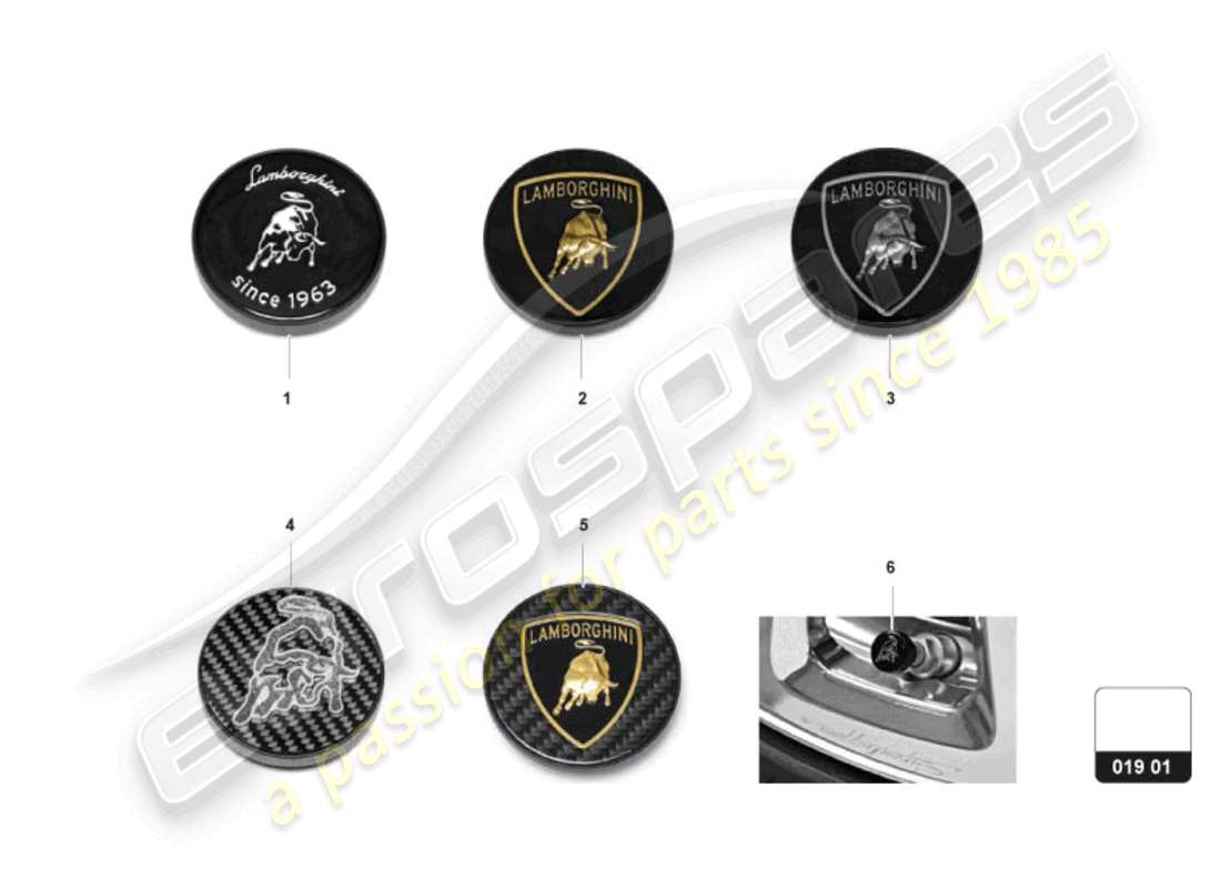 lamborghini revuelto coupe (accessories) 1 ajuste de tapas de ruedas diagrama de piezas